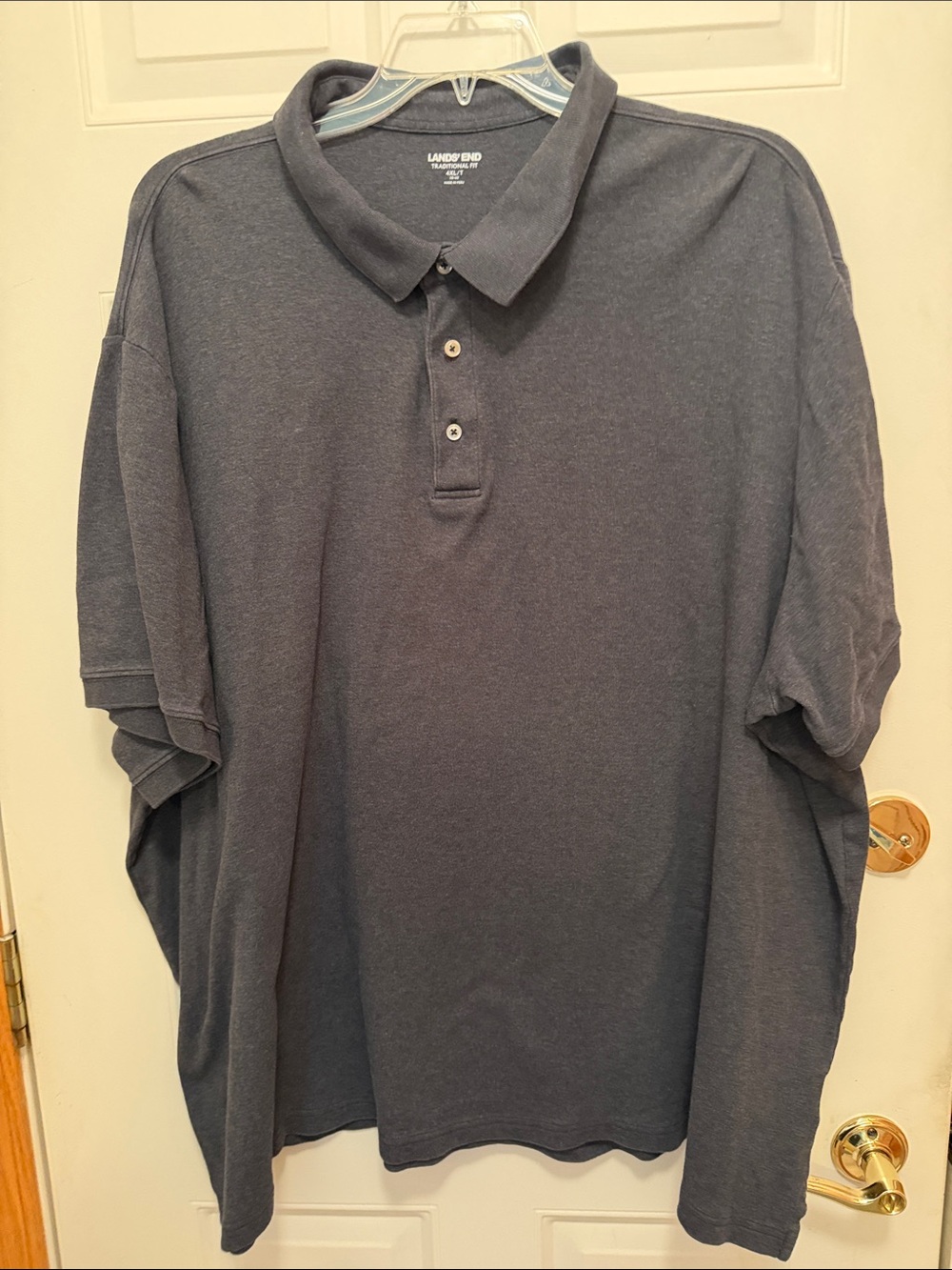 Lands End Big and Tall Men’s Charcoal Gray Polo Shirt.  4XLT